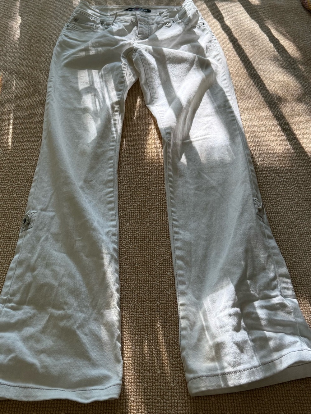 DKNY Jeans White Convertible Roll Tab Pants Size 5